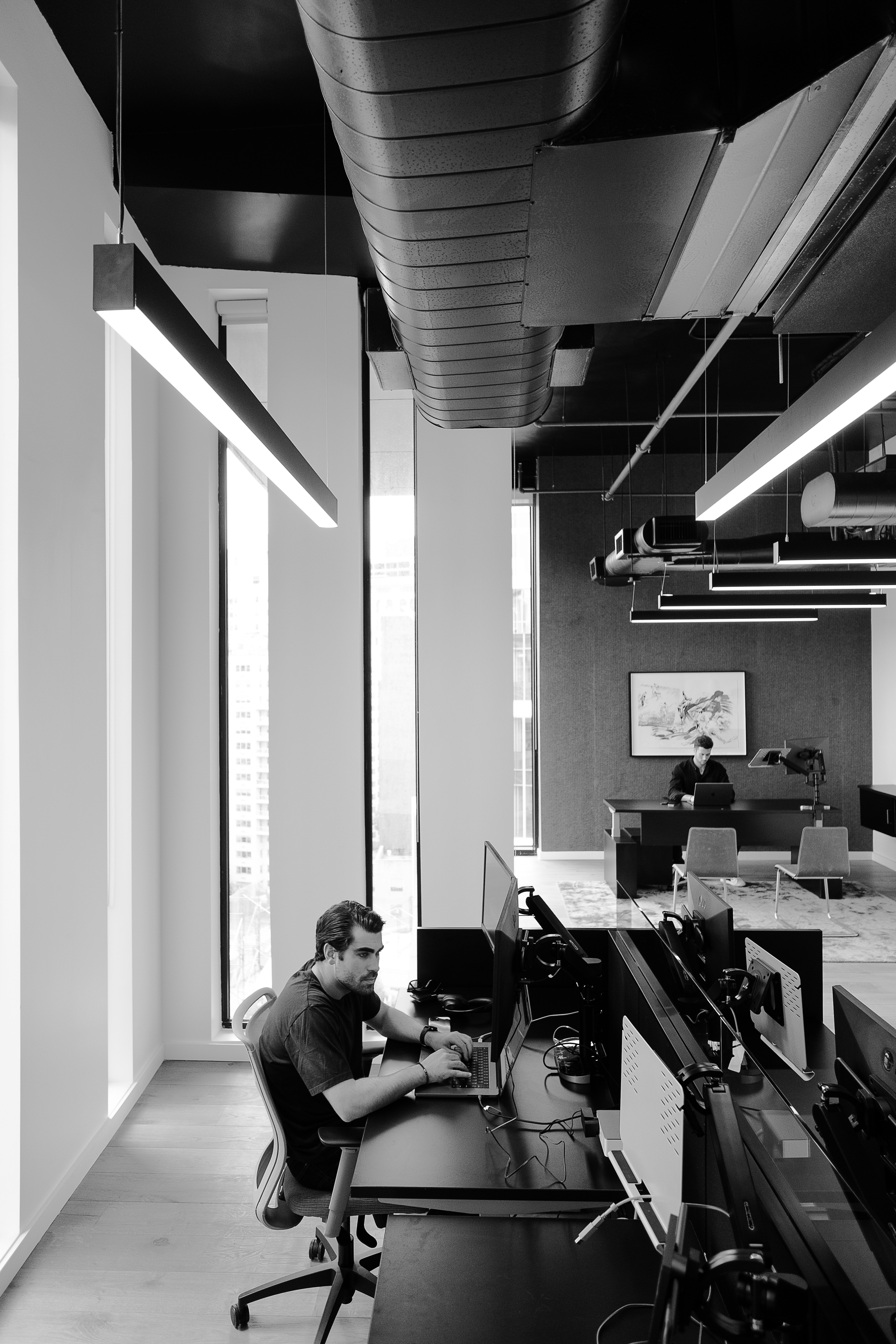 man at desk